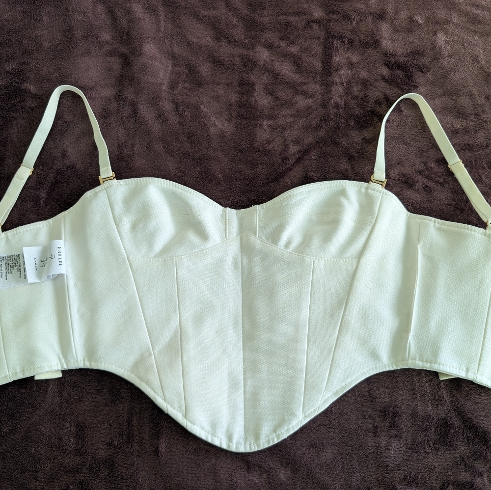 [NWT] Dion Lee White Gold Hardware Corset Strappy Laced Slider Bustier Top Sz 2 - Picture 11 of 12